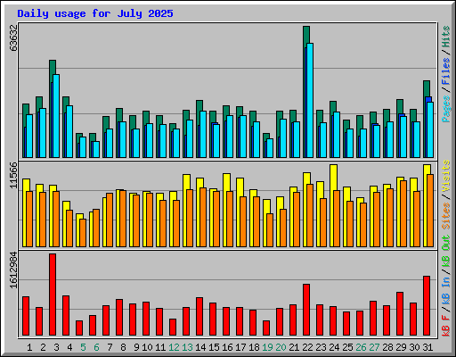 Daily usage for July 2025