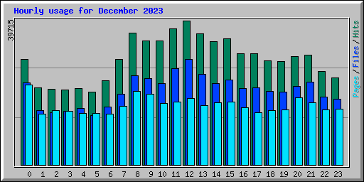 Hourly usage for December 2023