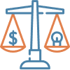 Balance scale icon representing legal protection