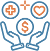Insurance coverage and financial protection icon