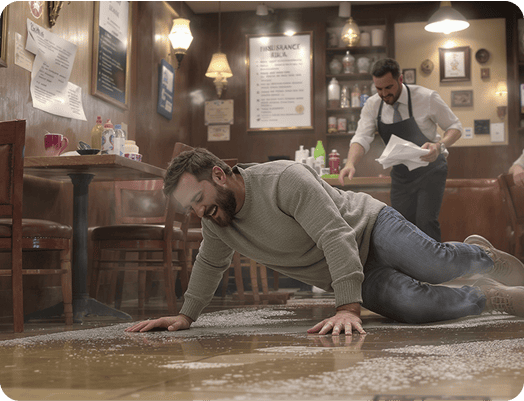 Restaurant customer slip and fall accident