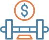 Fitness equipment with a dollar sign icon