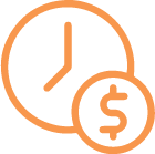 Clock and money icon