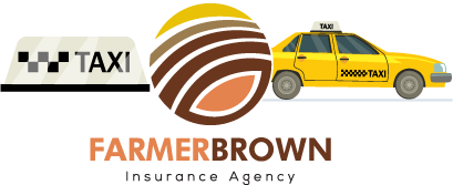 Taxi with farmar brown insurance agency logo