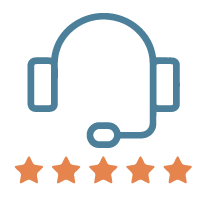 FIVE STAR CUSTOMER SERVICE ICON