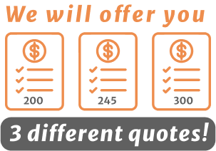 We will offer you 3 different quotes