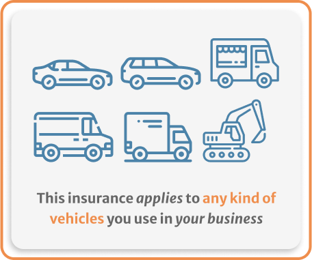 Infographic of Commercial Auto applies to any kind of vehicles you use in your business