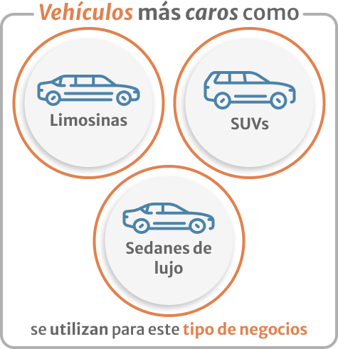 Infografia de los vehiculos mas caros como limosinas, sedantes de lujo se utilizan para este tipo de seguro