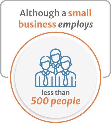 Infographic of Although a small business employs less than 500 people