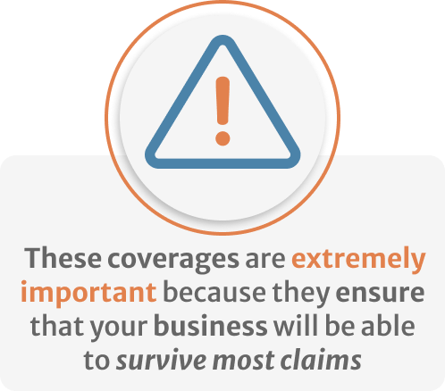 Infographic of These coverages are extremely important because they ensure that your business will be able to survive most claims
