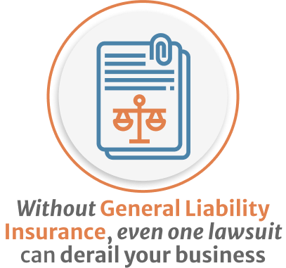 infographic of Without General Liability Insurance, even one lawsuit can derail your business