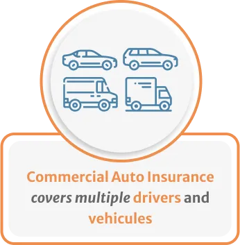 Infographic of Commercial Auto cover multiple drivers and vehicules