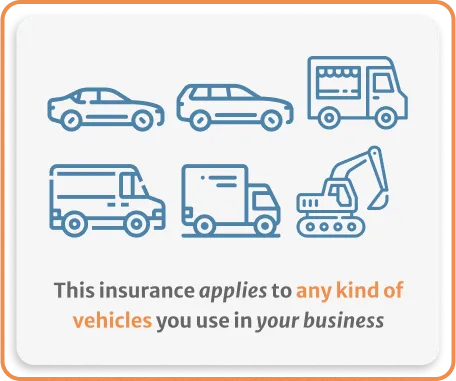 Infographic of Commercial Auto applies to any kind of vehicles you use in your business